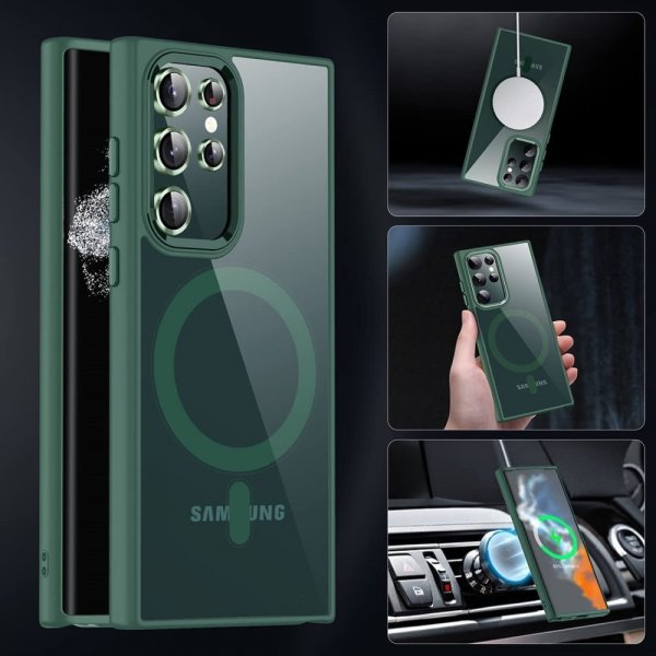 Samsung Galaxy S24 Ultra Cover Farvet Kant MagSafe Grøn