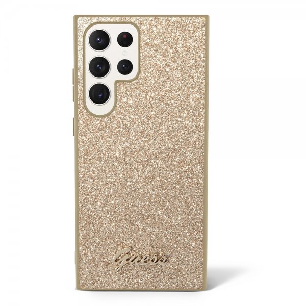Guess Samsung Galaxy S24 Ultra Cover Fixed Glitter Guld