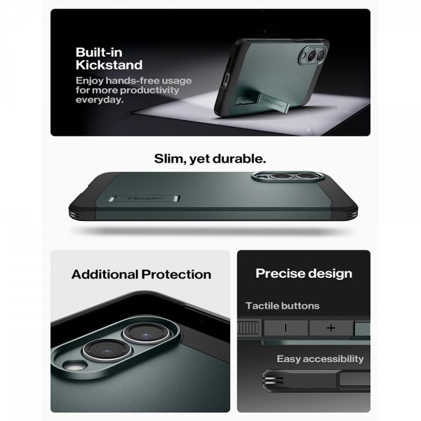 Spigen Samsung Galaxy S25 Edge Cover Tough Armor MagFit Abyss Green