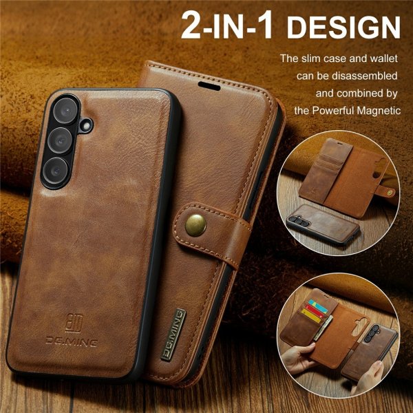 Dg.Ming Samsung Galaxy S25 FE Etui med Aftageligt Cover Brun