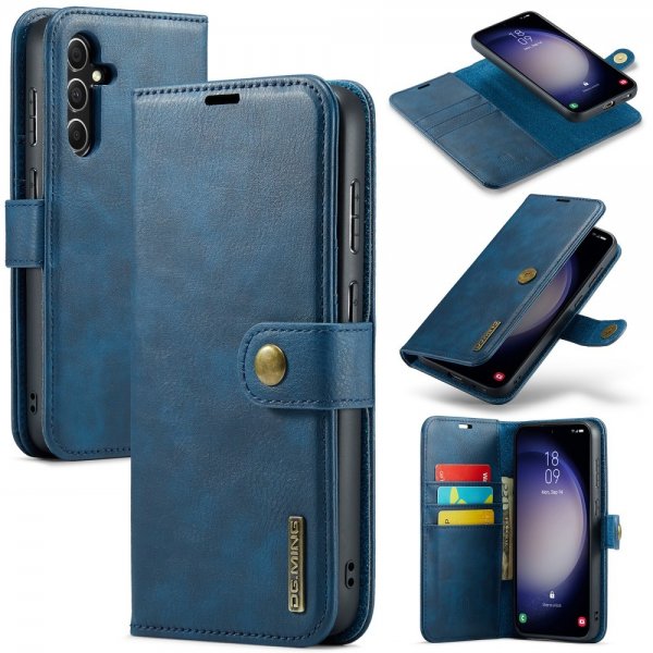Dg.Ming Samsung Galaxy S25 Etui med Aftageligt Cover Blå