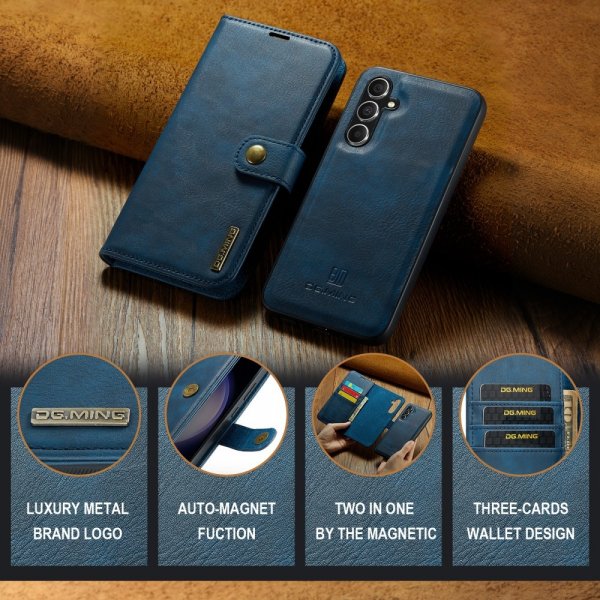 Dg.Ming Samsung Galaxy S25 Etui med Aftageligt Cover Blå
