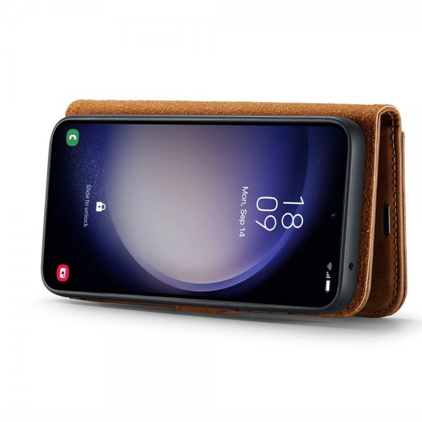 Dg.Ming Samsung Galaxy S25 Etui med Aftageligt Cover Brun