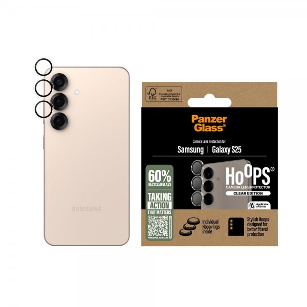 PanzerGlass Samsung Galaxy S25 Kamerabeskyttelse Hoops Transparent