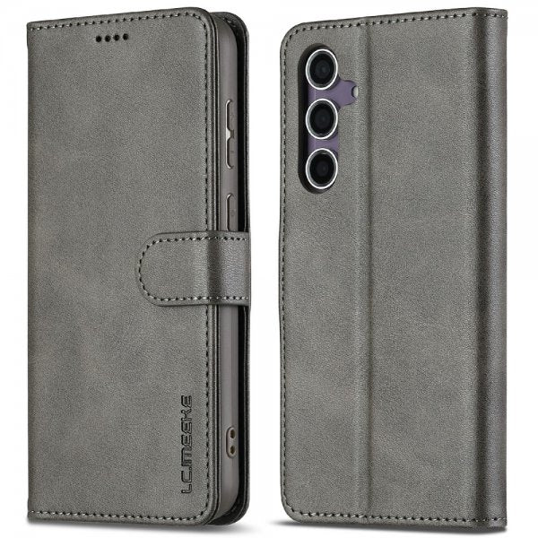 Lc.Imeeke Samsung Galaxy S25 Plus Etui med Kortlomme og Standfunktion Grå