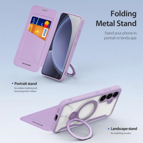 Dux Ducis Samsung Galaxy S25 Plus Etui Skin X Pro Series Kickstand MagSafe Lilla