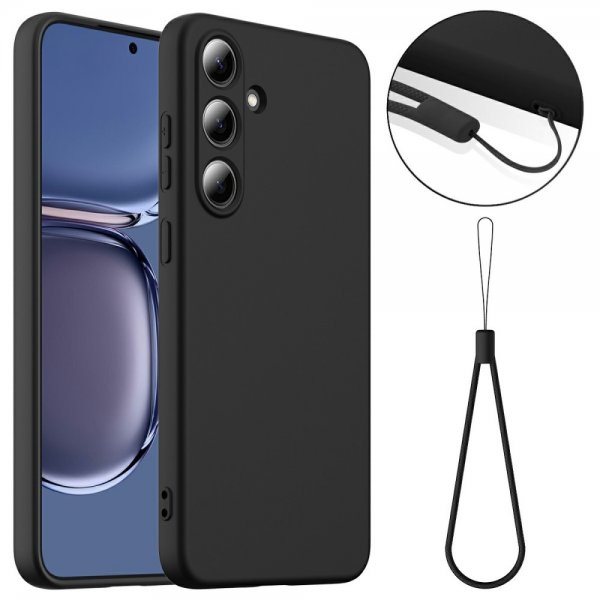 Samsung Galaxy S25 Plus Cover med Strop Silikone MagSafe Sort
