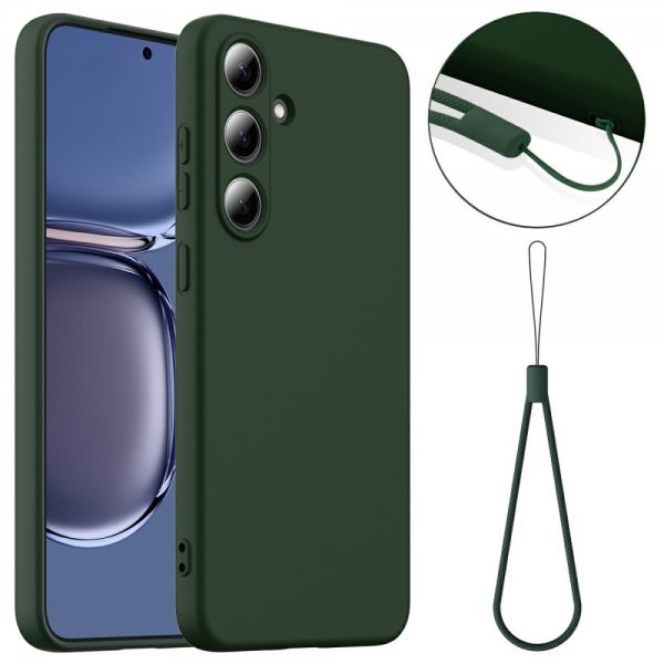 Samsung Galaxy S25 Plus Cover med Strop Silikone MagSafe Mørkegrøn