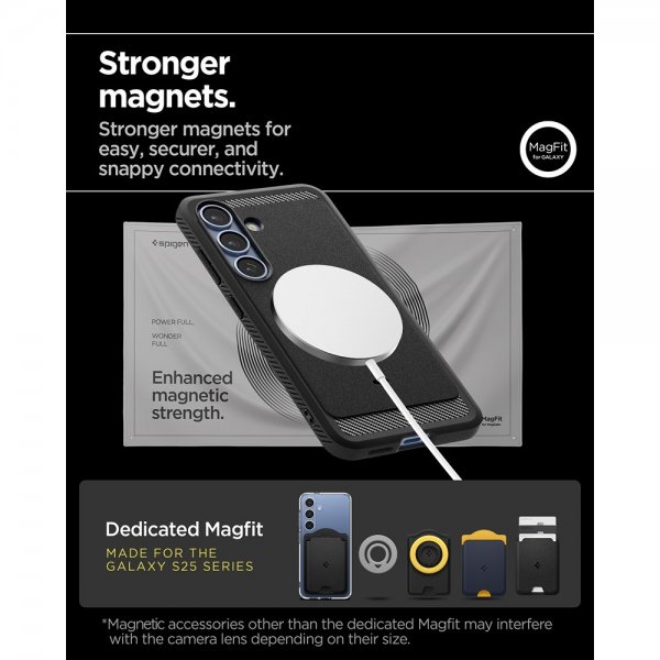 Spigen Samsung Galaxy S25 Plus Cover Rugged Armor MagFit Mat Sort