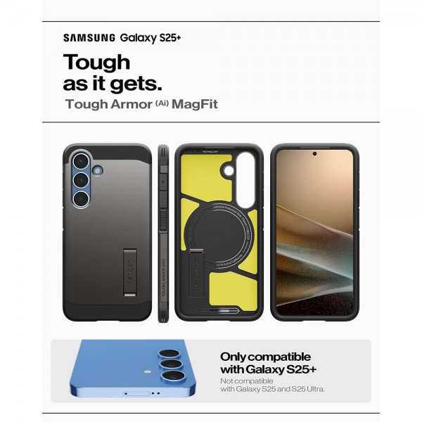 Spigen Samsung Galaxy S25 Plus Cover Tough Armor MagFit Gunmetal