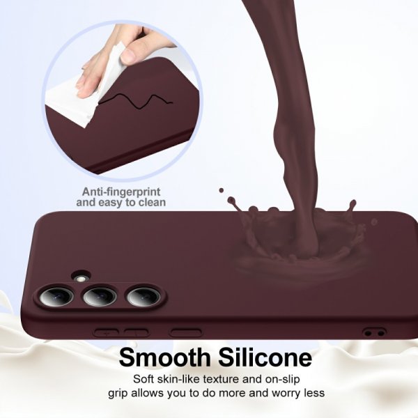 Samsung Galaxy S25 Cover med Strap Silikone MagSafe Vinrød