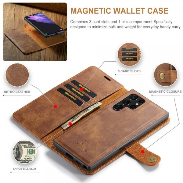 Dg.Ming Samsung Galaxy S25 Ultra Cover med Aftageligt Cover Brun