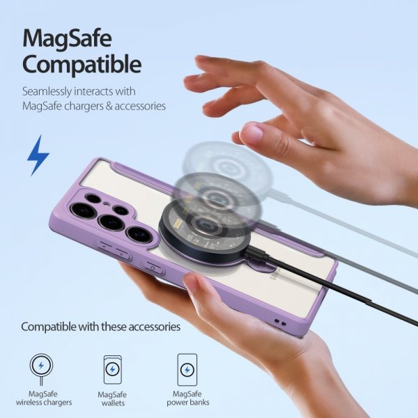 Dux Ducis Samsung Galaxy S25 Ultra Cover Skin X Pro Series Kickstand MagSafe Lilla