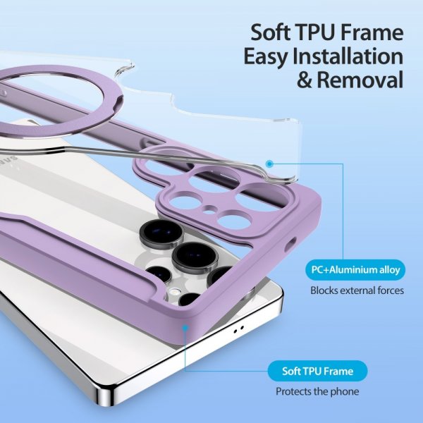 Dux Ducis Samsung Galaxy S25 Ultra Cover Skin X Pro Series Kickstand MagSafe Lilla