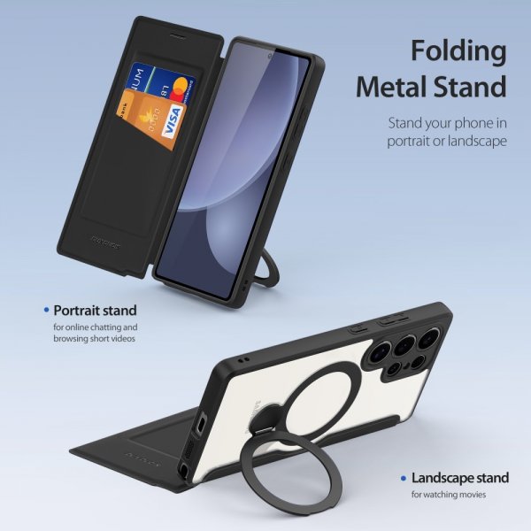 Dux Ducis Samsung Galaxy S25 Ultra Etui Skin X Pro Series Kickstand MagSafe Sort
