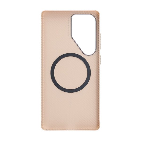 Samsung Galaxy S25 Ultra Cover Kulfibermønster MagSafe Guld