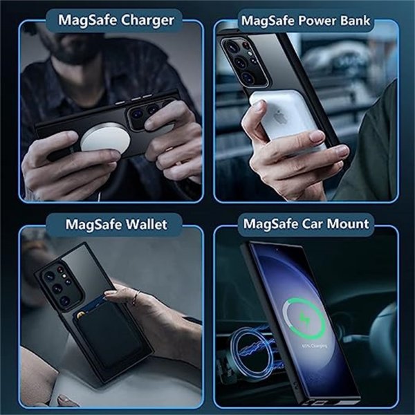 Samsung Galaxy S25 Ultra Cover Farvet Kant MagSafe Blå