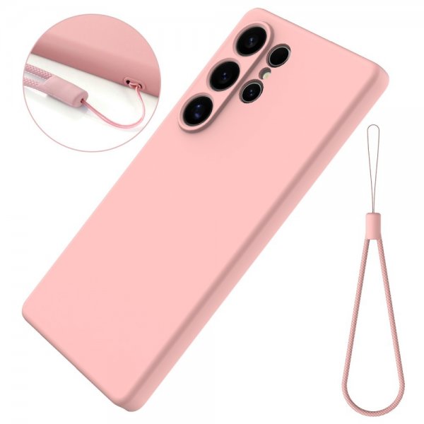 Samsung Galaxy S25 Ultra Cover med Rem Silikone Rosa