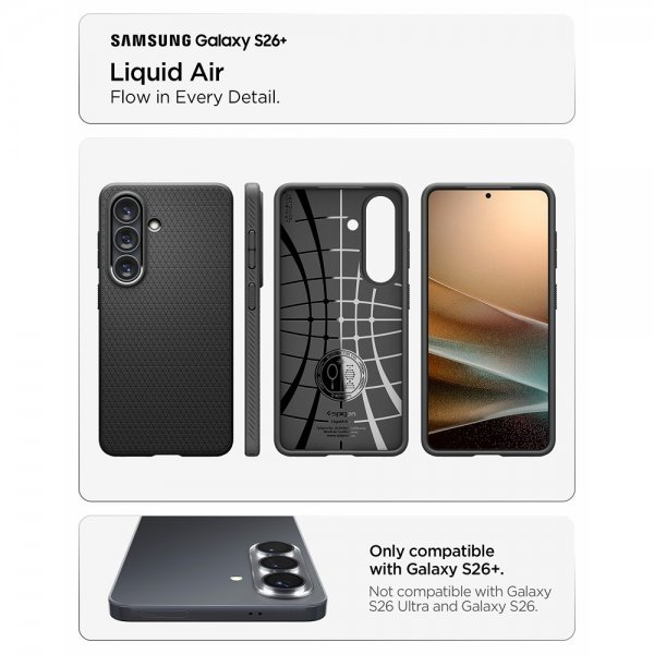 Spigen Samsung Galaxy S26 Plus Cover Liquid Air Matte Black
