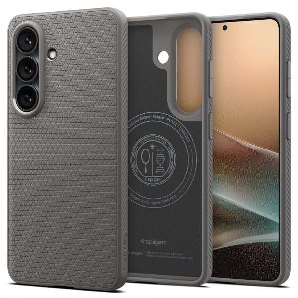 Spigen Samsung Galaxy S26 Cover Liquid Air MagFit Marble Grey