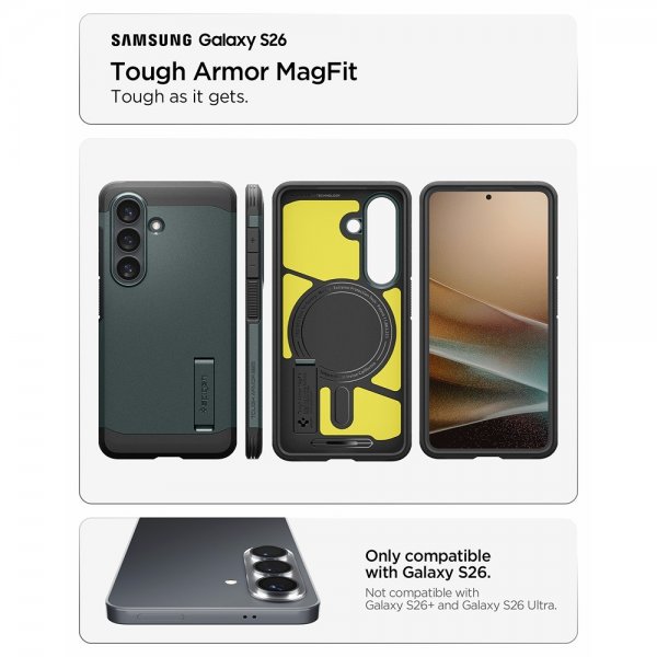 Spigen Samsung Galaxy S26 Cover Tough Armor MagFit Abyss Green