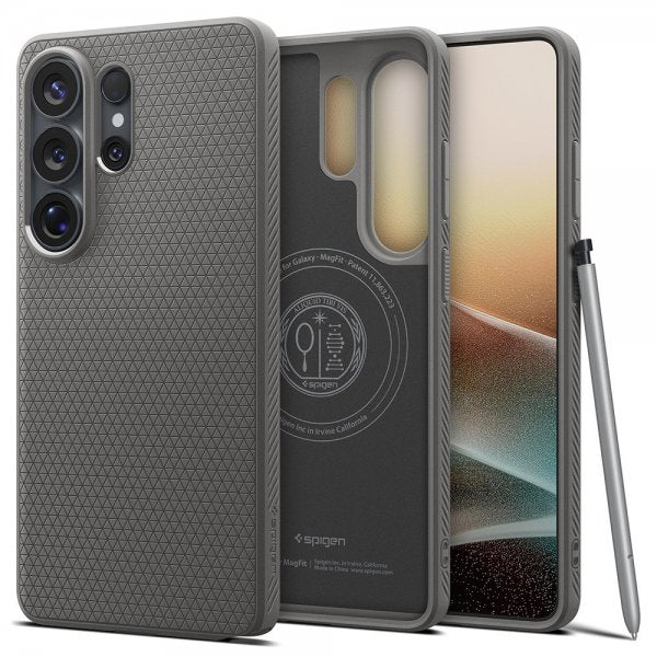 Spigen Samsung Galaxy S26 Ultra Cover Liquid Air MagFit Marble Gray