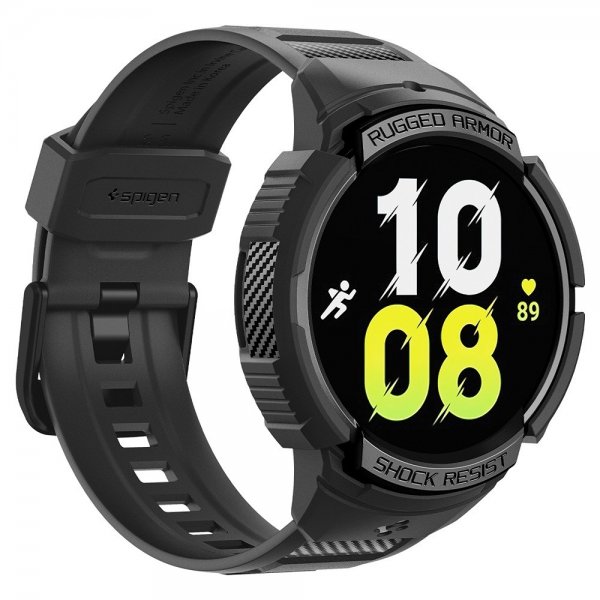 Spigen Samsung Galaxy Watch 6 44mm Cover og Rem Rugged Armor Pro Sort