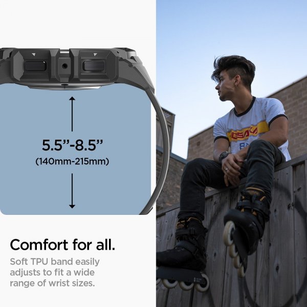 Spigen Samsung Galaxy Watch 6 44mm Cover og Rem Rugged Armor Pro Sort