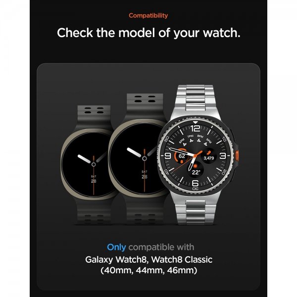 Spigen Samsung Galaxy Watch 8 40/44mm/Classic 46mm Rem Athlex Air Active Black