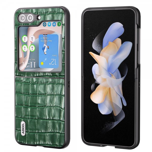 ABEEL Samsung Galaxy Z Flip 5 Cover Krokodilletekstur Grøn