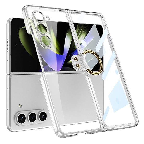 GKK Samsung Galaxy Z Fold 5 Cover Fingerring Gennemsigtig