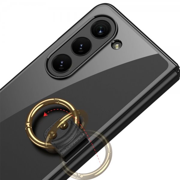 GKK Samsung Galaxy Z Fold 5 Cover med Ringholder Sort