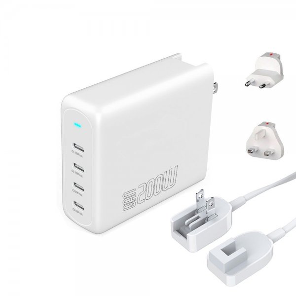 4smarts Skrivebordslader GaN Flex Pro 200W 4 USB-C