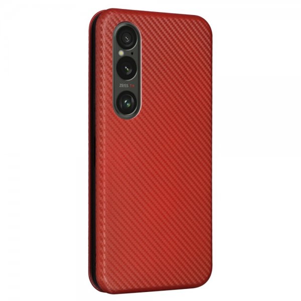 Sony Xperia 1 VI Etui Kulfibertekstur Brun