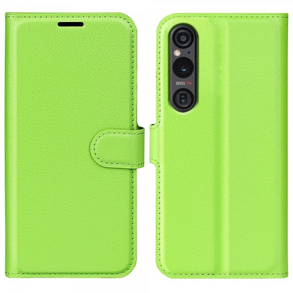 Sony Xperia 1 VI Etui Litchi Grøn
