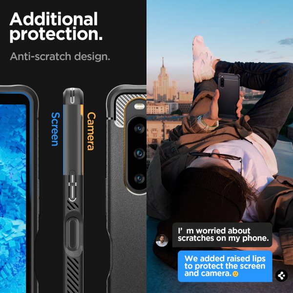 Spigen Sony Xperia 10 V Cover Rugged Armor Mat Sort