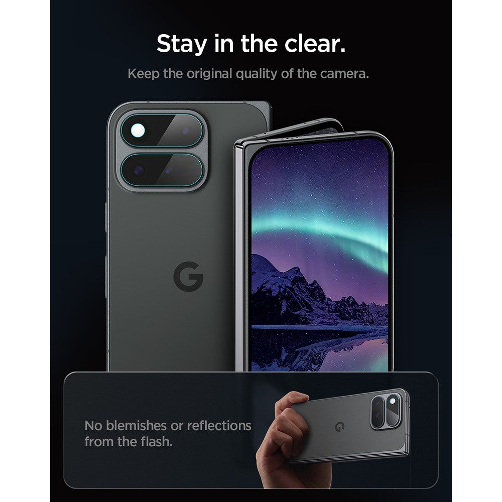 Spigen Google Pixel 11 Pro Fold Kameralinsebeskytter GLAS.tR EZ Fit Optik Pro 2-pak
