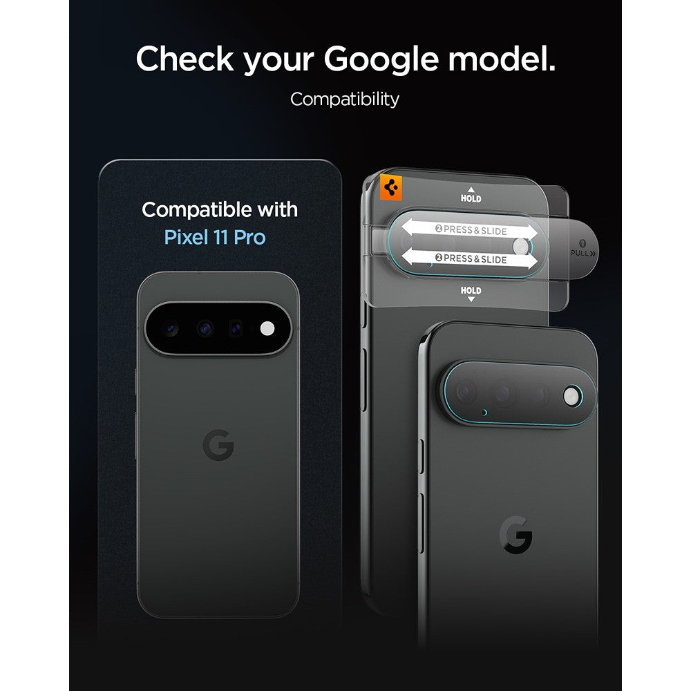 Spigen Google Pixel 11 Pro Kameralinsebeskytter GLAS.tR EZ Fit Optik Pro 2-pak