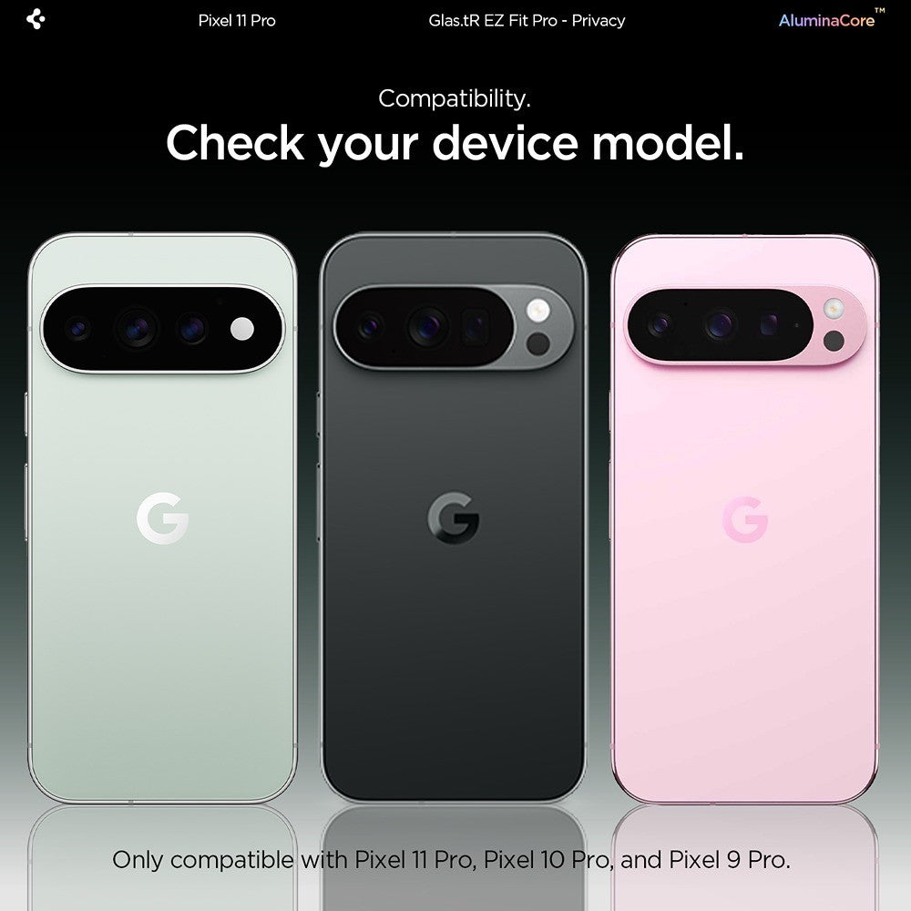 Spigen Google Pixel 9 Pro/10 Pro/11 Pro Skærmbeskytter GLAS.tR EZ Fit Pro Privacy 2-pak