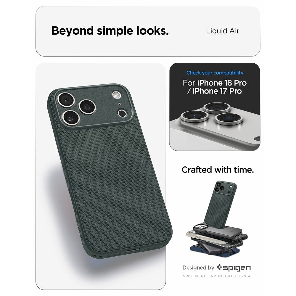 Spigen iPhone 17 Pro/iPhone 18 Pro Cover Liquid Air Abyss Green