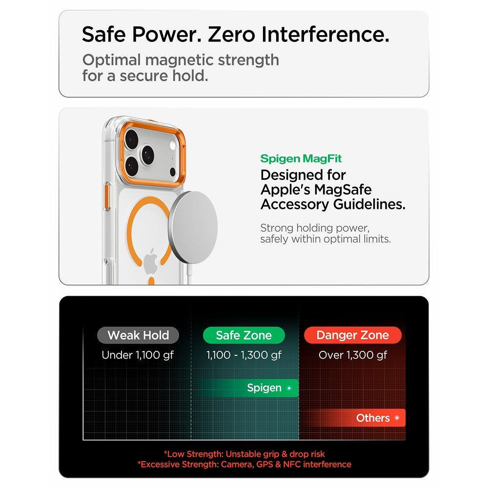 Spigen iPhone 17 Pro/iPhone 18 Pro Cover Ultra Hybrid Optik S MagFit Clear Orange