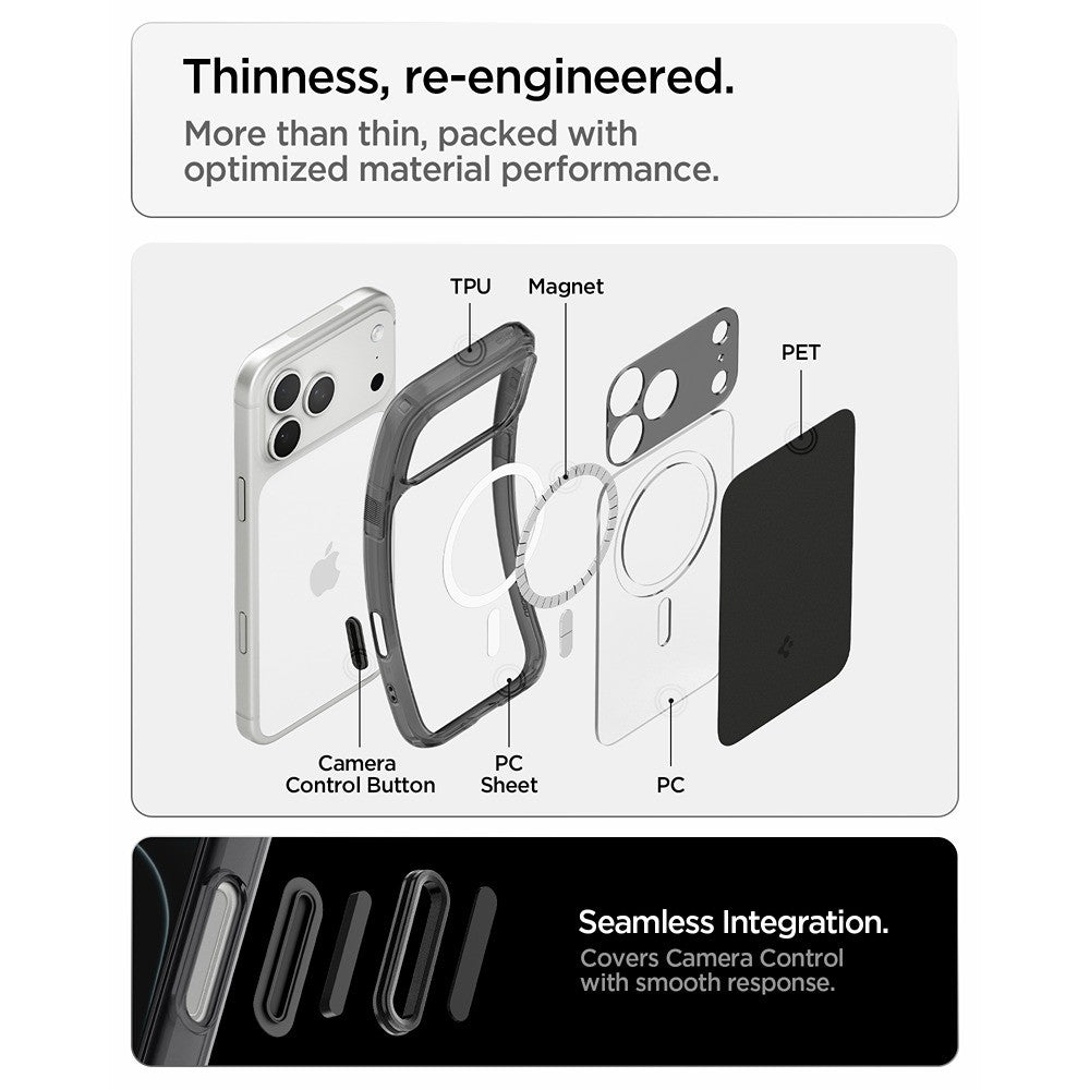 Spigen iPhone 17 Pro/iPhone 18 Pro Cover Ultra Hybrid T MagFit Matte Black