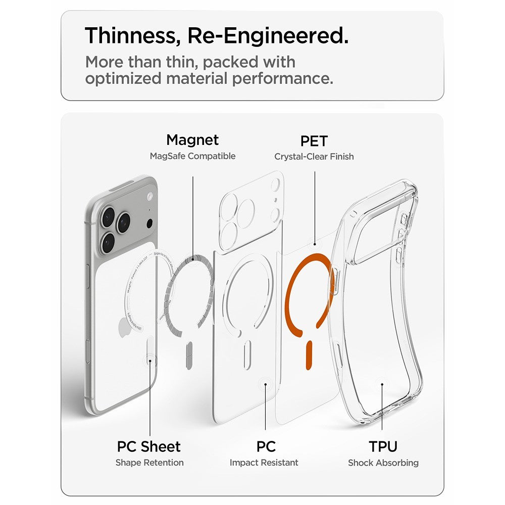 Spigen iPhone 17 Pro Max/iPhone 18 Pro Max Cover Ultra Hybrid MagFit Clear Orange
