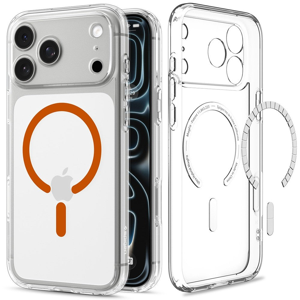 Spigen iPhone 17 Pro Max/iPhone 18 Pro Max Cover Ultra Hybrid MagFit Clear Orange