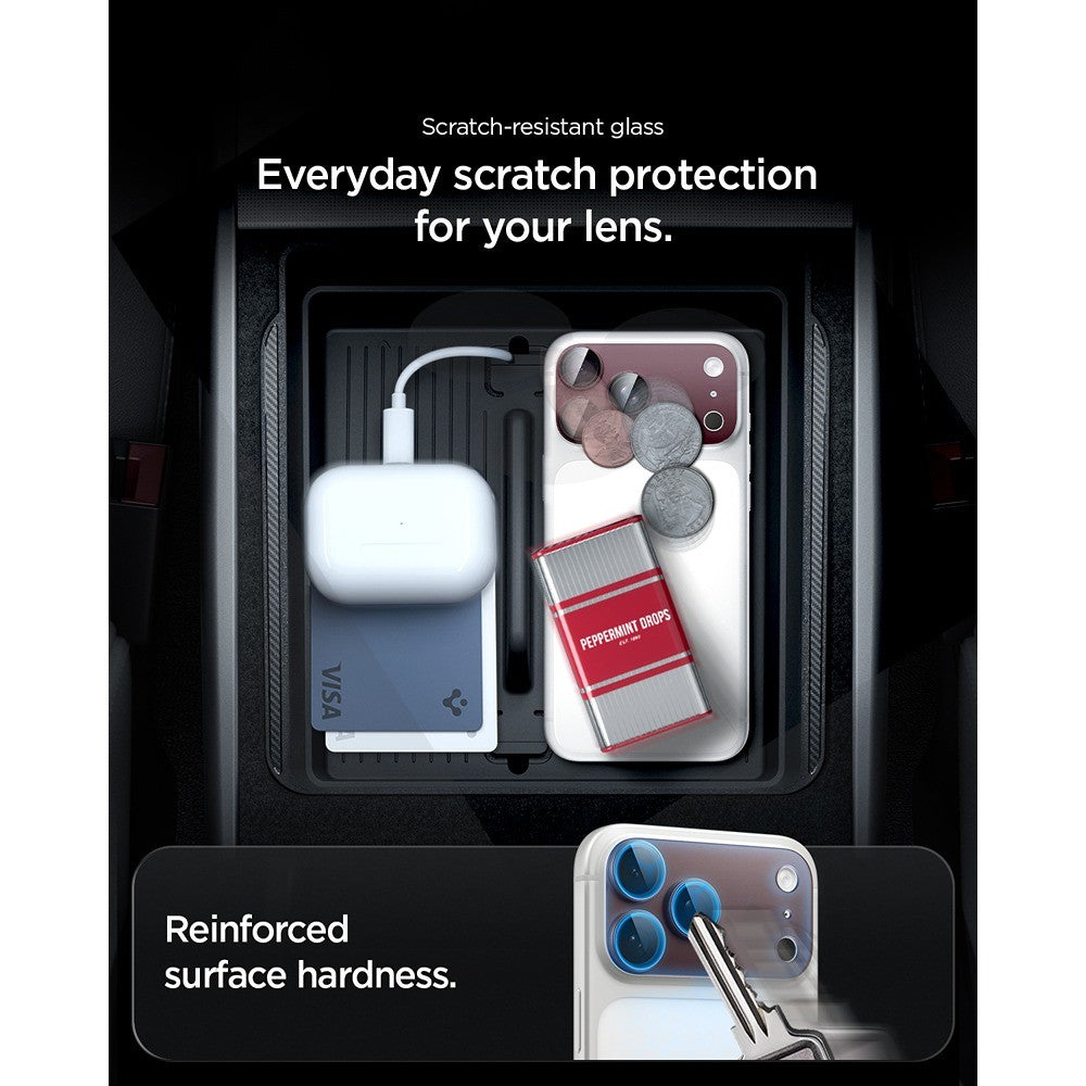 Spigen iPhone 18 Pro Kameralinsebeskytter Glas.tR EZ Fit Optik Pro XL Mørk kirsebær