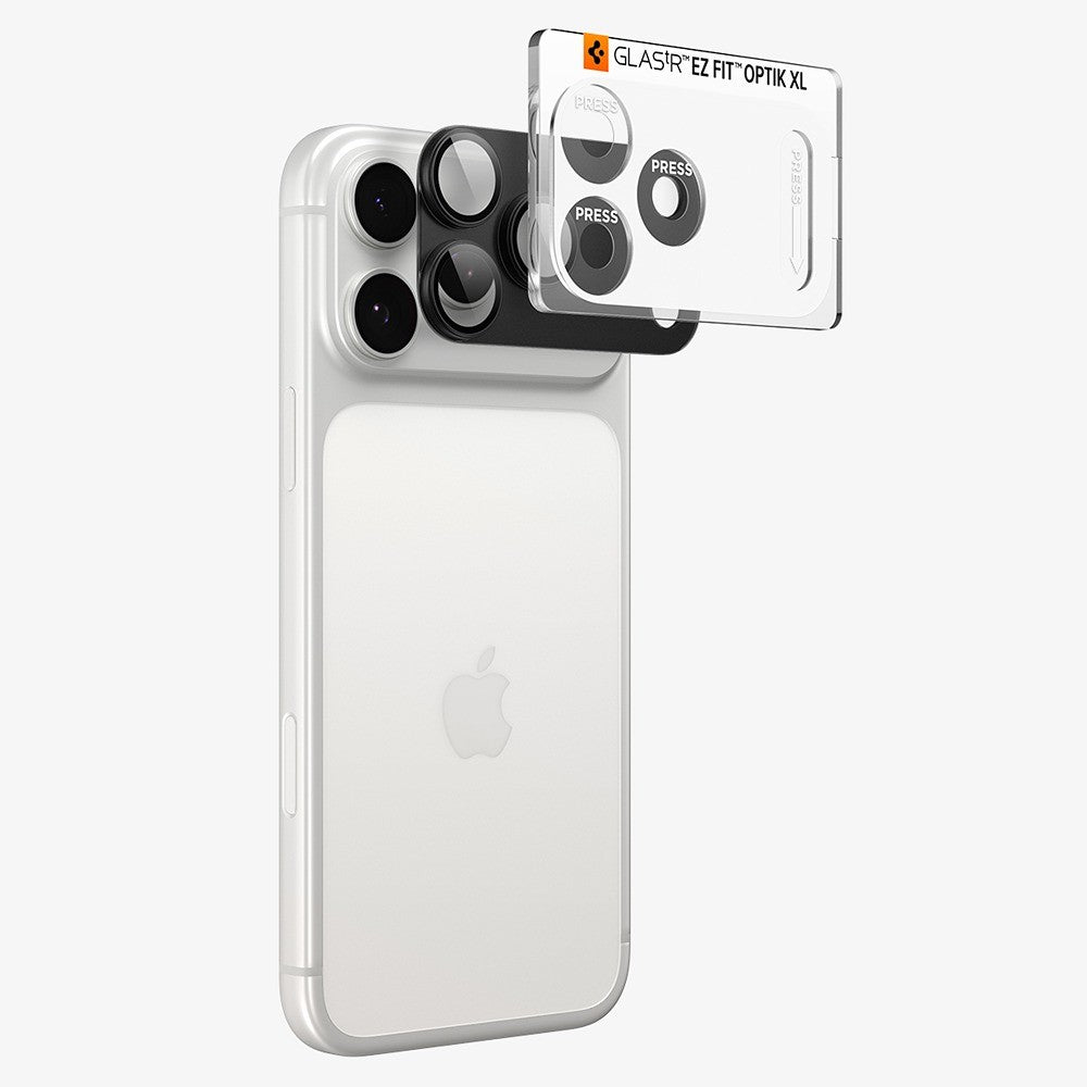 Spigen iPhone 18 Pro Kameralinsebeskytter Glas.tR EZ Fit Optik Pro XL Mørkegrå
