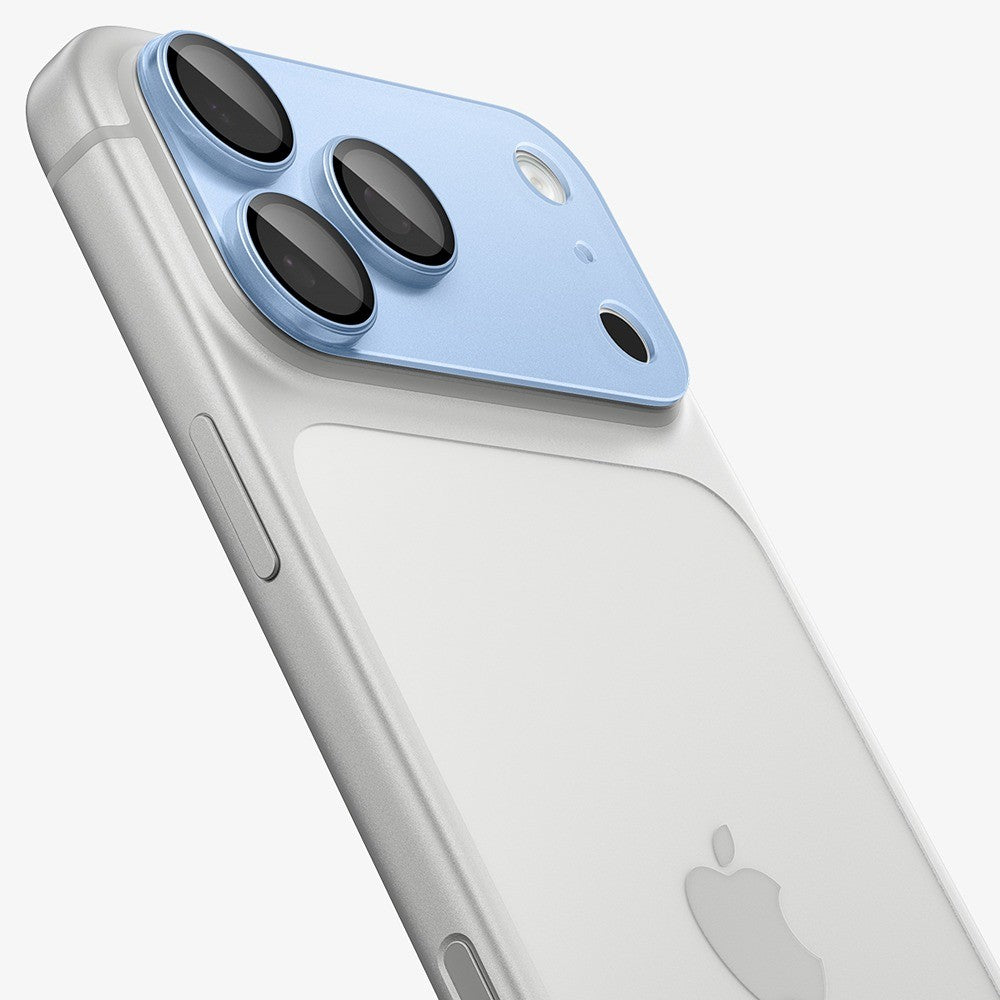 Spigen iPhone 18 Pro Kameralinsebeskytter Glas.tR EZ Fit Optik Pro XL Lyseblå