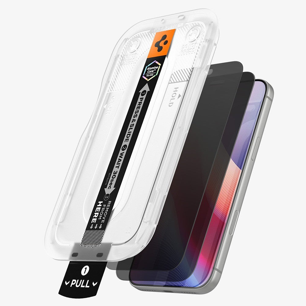 Spigen iPhone 18 Pro Max Skærmbeskytter Glas.tR EZ Fit Pro Privacy 2-pack