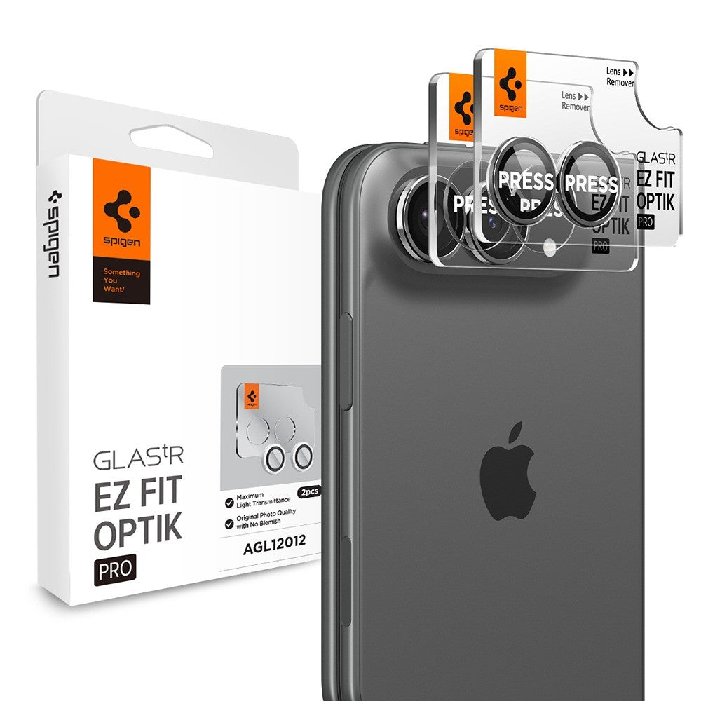 Spigen iPhone Duo Kameralinsebeskytter Glas.tR EZ Fit Optik Pro 2-pack Hvid