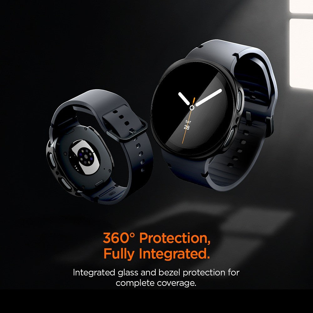 Spigen Samsung Galaxy Watch 8/9 44mm Skal med Skärmskydd Thin Fit 360 Svart